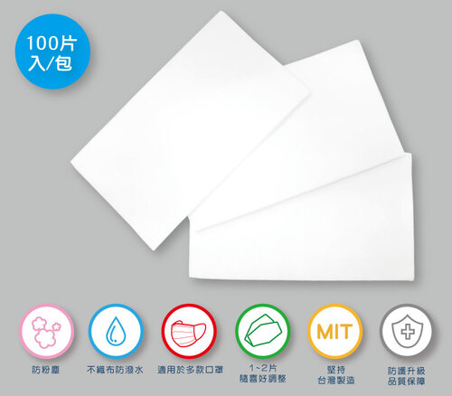 防塵布口罩濾材-方形(100片入/包)