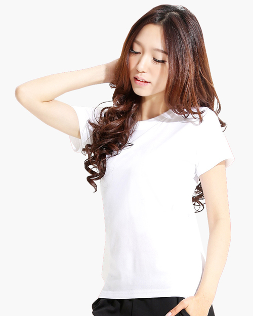 圓領T短袖/純綿/素面款/女-白色  |女裝|夏日輕衫系列|純棉T恤系列