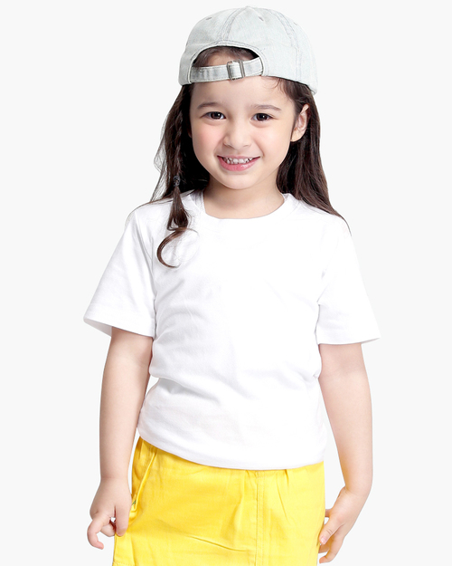 圓領T短袖/純綿/素面款/童-白  |童裝|夏日輕衫系列|純棉T恤系列