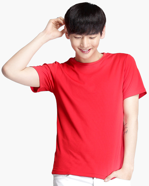 圓領T短袖/純綿/素面款/男-大紅  |男裝|夏日輕衫系列|純棉T恤系列