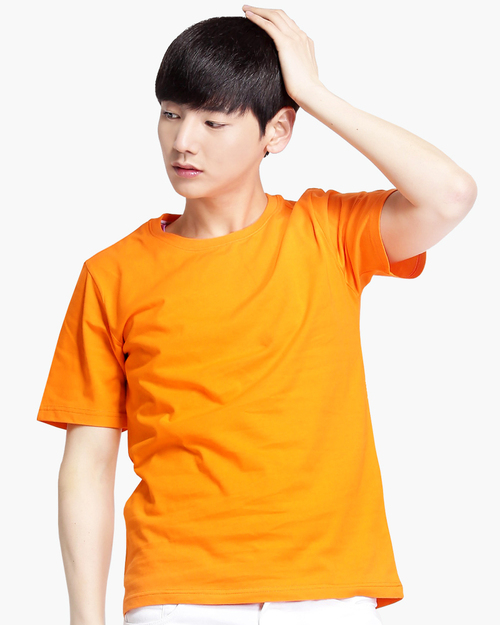 圓領T短袖/純綿/素面款/男-橘色  |男裝|夏日輕衫系列|純棉T恤系列