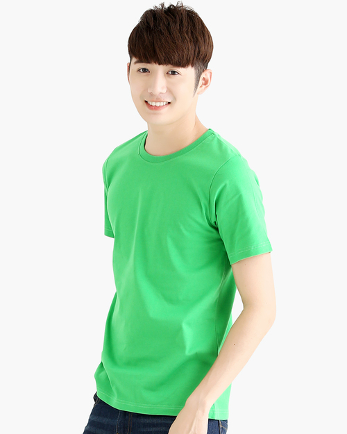 圓領T短袖/純綿/素面款/男-果綠  |男裝|夏日輕衫系列|純棉T恤系列