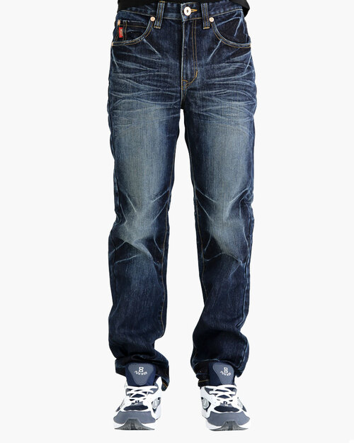 牛仔長褲 雙層花紋造形口袋 男產品圖