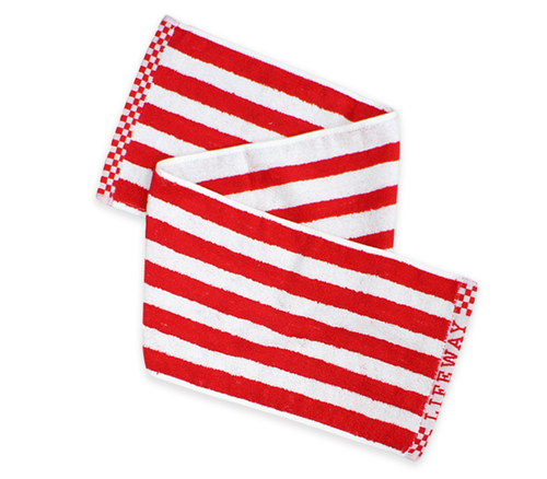 條紋運動毛巾 紅條紋產品圖