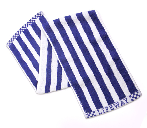 條紋運動毛巾 寶藍條紋產品圖